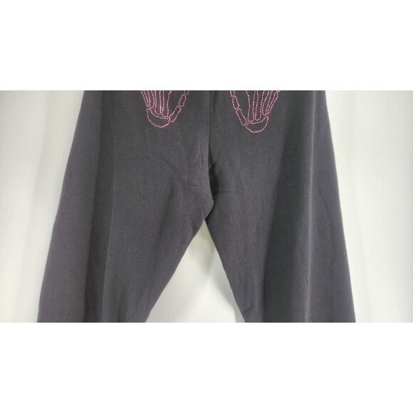 Victoria's Secret Women's Large Black Skeleton Ivy Fleece Campus Sweatpants NWT - Picture 8 of 13